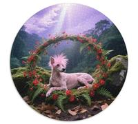 Chinese Crested Puzzle Rotondo 1000 Pezzi Con Pet Dog, Indicato Per Adulti E Ragazzi Con Spirito Creativo 1000pcs (67.5x67.5cm)