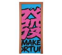 Chinese Culture Makes Fortune Blue copertura della porta interna 35x79 In benvenuto banner segno Holiday Party Supplies M