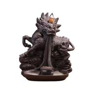 Chinese Dragon Backflow Incense Burner Lucky Handicrafts Home Decor Ornaments Waterfall Purple Clay Incense Holder Censer