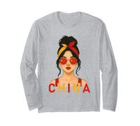 Chinese Girl China Flag Chinese Girlfriend Wife Maglia a Manica
