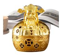 Chinese God of Wealth Statue, Alloy Incense Burner Fortune, Traditional Indoor Censer Meditation, Aromatherapy, Prayer Spaces, Ideal for Home, Church, Hotel, Outdoor Yoga Room, Country Retreat