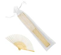 Chinese Hand Fan with Bag - Handheld Folding Silk Fabric Wall Decor