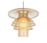 Chinese Hanging Lamp Lantern Decorative Large Chandelier Multi-Layer Strap Luminaire Pendant Light Fixtures Natural for Dining Kitchen Living Room Bedroom,50cm(40cm)
