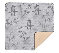 Chinese Happiness - Tappetino da gioco pieghevole per bambini con motivo senza cuciture, per interni ed esterni, 1 pezzo, 127 x 127 cm