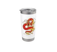 Chinese Lunar New Year Red Dragon Lover 2 Bicchiere termico in acciaio inox doppia parete