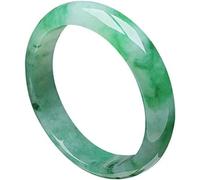 Chinese Natural Jadeite Jade Bangle Bracelet for Women, Jade Bangle, Lady Green Floating Flower Jade Bangle Good Luck, with Jewelry Box, Inner 54-64Mm,58Mm