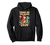 Chinese New Year 2026 Year of The Horse Felpa con Cappuccio