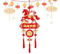 Chinese New Year Decorations - Lightweight Blessing Horse Charm Decor, High-performance, Tassels Wall Window Home, Tree Party Celebration | Blessing Wall Window Home Tree Party Celebration