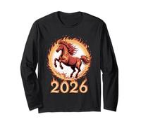 Chinese New Year Fire Horse Lunar Zodiac 2026 Maglia a Manica