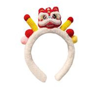 Chinese New Year Headband - Lionn Headband | Lunar New Year Headband | Cute Lunar New Year Hair Plush Lions Headband | Lions Cartoon Funny Headdress | Chinese Style Hairpin For Family, & Friends