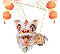 Chinese New Year Lantern Kit - Lion Dance Holiday Decoration | Paper Fabric with DIY Assembly Feature, Traditional Spring Festival Display, Party School Restaurant Home Parade Room Craft Set