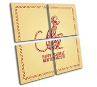 Chinese New Year Monkey Religion MULTI TELA parete arte foto stampa
