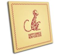 Chinese New Year Monkey Religion SINGLE TELA parete arte foto stampa