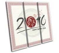 Chinese New Year Monkey Religion TREBLE TELA parete arte foto stampa