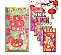 Chinese New Year Red Envelopes, Embossed Foil 6 Pieces Money Packets, Chinese Lunar New Year Red Envelopes for Kids, Adults, Family, Friends, Neighbours, Home, and Community Celebrations
