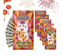 Chinese New Year Red Envelopes - Embossed Foil Set | Lunar Celebration 6 Pieces with Traditional Designs, Premium Paper Texture, Vibrant Colors for Kids Family Friends Home Community Gathering