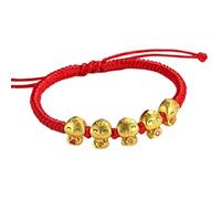 Chinese New Year Red String Bracelets Chinese Zodiac Feng Shui Animal Charm Bracelet New Year Jewelry For Women Men Bracciali Di Stoffa (B, One Size)