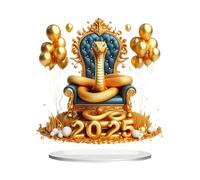 Chinese New Year Snake Table Decor - Tiered Tray Sign Accent | Year of the Snake Holiday Decoration, Acrylic Desktop Centerpiece, Festive Party Supply, Spring Festival Ornament for Home Kitchen