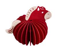 Chinese New Year Table Centerpiece - Felt Lantern Crafts For Home Workplace Housewarming Restaurant Formal Event | 2026 Horse Design, Handmade Decorative Lantern, Festive Holiday Accent For Dining