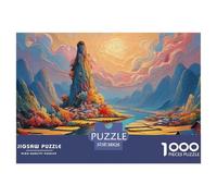 Chinese Painting 1000 Pezzi Cartone Robusto Puzzle Chinese Architecture Sfida Unica Gioco Creativo Puzzle Per Adulti E Bambini 38x26cm/1000pcs