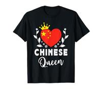 Chinese Queen China Flag Proud Chinese Woman Maglietta