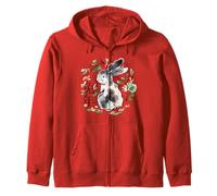 Chinese Rabbit New Year, The Cottage Core Bunny Felpa con Cappuccio