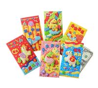 Chinese Red Envelope - 6-Pack 2026 3D Adorable Auspicious Money Pockets, Spring Festival Red Stationery | Kids Friends Relatives Employees Party Favors, Vietnamese Tet Holiday Celebration