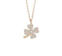 Chinese S925 Necklace Women's all-Match Petal Pendant Zircon Clavicle Chain