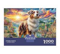 Chinese Shar-Pei on Ancient Wall Unique 1000 Piece Jigsaw Puzzle for Adults City Puppy Colourful Puzzling Challenging & Brainteasing Adult Jigsaws Cardboard Puzzle Game for The Whole F