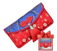Chinese Silk Red Envelopes，Chinese Traditional New Year Red Packets, Large Size Traditional Packets | Chineses Reds Envelopes With Tassels | For Adults Elders Home Family Gathering Holidays Birthday