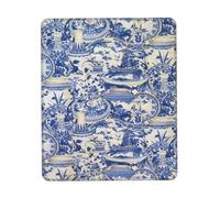 Chinese Style Chinoiserie Blue And White Antique Ancient Folk Art Mouse Pad Piccolo Tappetino Scrivania Comodo Tappetino per Mouse per Ufficio Laptop Accessori Scrivania 25X30Cm