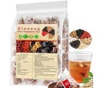 Chinese Tea, kidney tea formula ginseng six treasure tea, Men's HealthTea Herbal 5 Precious Ingredients Formula, Scented Red Date Wolfberry Chinese Kidney Cleanse Mulberry for Men Women (1)