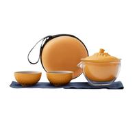 Chinese Tea Set | Orange Shape Ceramic Brewing Kit | | 9.4x9.4x7.5cm/3.7x3.7x2.95inch Tea Pot And Cups Set With Bag For Home