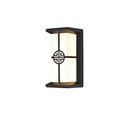Chinese Wall Light 18W Led Wall Lamps Black Outdoor Wall Sconce Ip65 Waterproof Wall Lanterns Indoor Outdoor Garden Patio Balcony Stairway Aisle Gate Entrance Lighting Fixtures/Warm Light