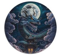 Chinesisches Drachen-Puzzle, 1000 Teile, für Erwachsene, rund, aus Pappe, Heimdekoration und interaktives Familienspiel, ideales Geschenk, 1000 Teile (67,5x67,5cm)