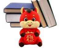 Chinesisches Jahr Des Pferdes Stofftier - 2026 Chines Maskottchen | Chinesisches Jahr Der Pferdplüschpuppe, Spielzeug Geschenk Für Büro Schule Studentenzimmer Autoinnenraum