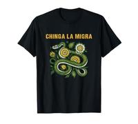 Chinga La Migra Protesta Serpente e Girasole Maglietta