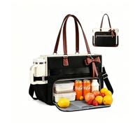 Chingcoo Borsa per il pranzo da donna da 17,5 pollici, 2 in 1, con scomparto per il pranzo isolato, grande borsa e ventiquattrore, impermeabile, borsa da ufficio per lavoro, lavoro e vita quotidiana