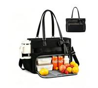 Chingcoo Borsa per il pranzo da donna da 17,5 pollici, 2 in 1, con scomparto per il pranzo isolato, grande borsa e ventiquattrore, impermeabile, borsa da ufficio per lavoro, lavoro e vita quotidiana