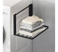 Chingcoo Mensola magnetica per lavatrici, stendibiancheria allungabile, accessorio per lavatrice per asciugatrice, 40,5 x 25 cm, organizer per asciugamani, grucce, biancheria sporca (nero)