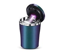 Chingde Posacenere Auto, Posacenere Portatile, Luce LED Automatica, Ignifugo, Resistente Ad Alta Temperatura, Sigillato, Grande Capacità, Staccabile, Facile da Pulire (Viola)