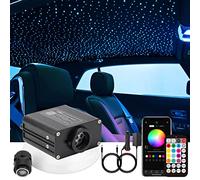 CHINLY Cielo stellato in fibra ottica per auto/soffitto, scintillio 16W Bluetooth RGBW APP/Kit plafoniere in fibra ottica LED cielo stellato remoto (550pcs*0.75mm*3m)