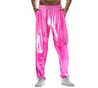 Chino pantaloni da uomo metallizzati lucidi pantaloni sportivi da discoteca, abbigliamento per il tempo libero, pantaloni da jogging, pantaloni da allenamento, pantaloni da danza, pantaloni con
