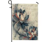Chinoiserie - Bandiere da giardino con fiore di loto, 30,5 x 45,7 cm, double face, per esterni, decorazione per esterni, bandiera Aisa Art floreale da cortile, bandiera per casa, fantasia floreale per