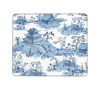 Chinoiserie Blue And White Chinese Style Tappetino Mouse Base in Gomma Mousepad Liscio Tappetini per Il Mouse per Laptop Casa Gioco 25X30Cm