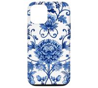 Chinoiserie Blue and White Floral Damask Pattern Vintage Custodia per iPhone 12/12 Pro