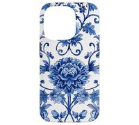 Chinoiserie Blue and White Floral Damask Pattern Vintage Custodia per iPhone 14 Pro