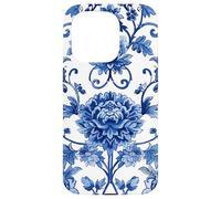 Chinoiserie Blue and White Floral Damask Pattern Vintage Custodia per iPhone 15 Pro