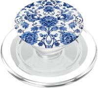 Chinoiserie Blue and White Floral Damask Pattern Vintage PopSockets PopGrip per MagSafe