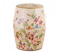 Chinoiserie Ceramic Garden Stool, Flower and Butterfly Drum Changing Stool